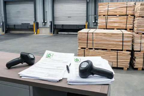 Chain of custody documentation station at mill shipping dock